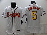 Braves 5 Freddie Freeman White 2022 Gold Program Flexbase Jersey,baseball caps,new era cap wholesale,wholesale hats